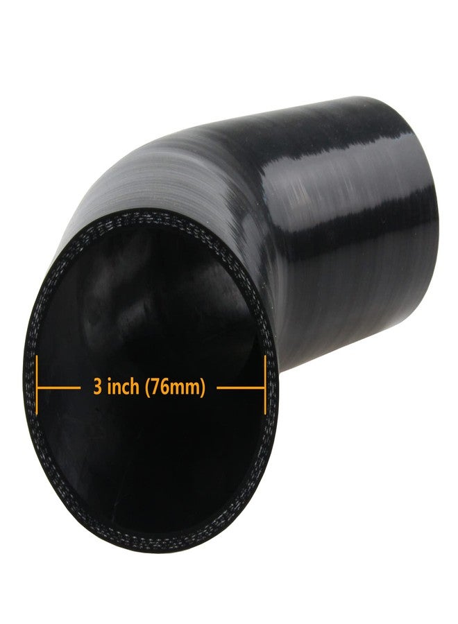 Ucreative 45 Degree Elbow ID: 3" (76mm) 4-Ply 5mm Thickness High Performance Silicone Hose Coupler - Image 2